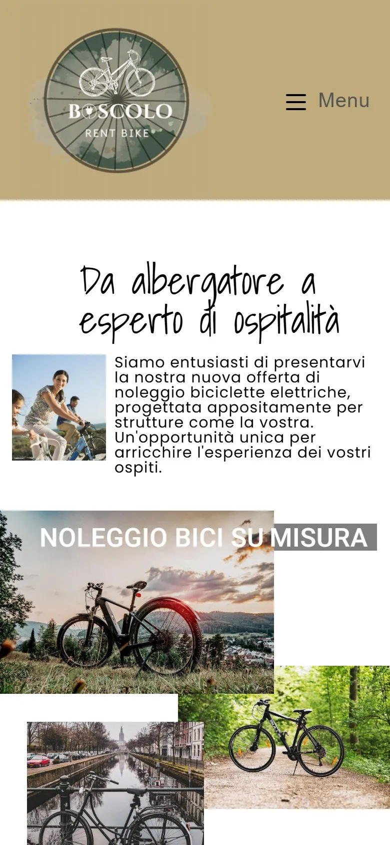 Il sito di Boscolo Rent Bike visto da smartphone